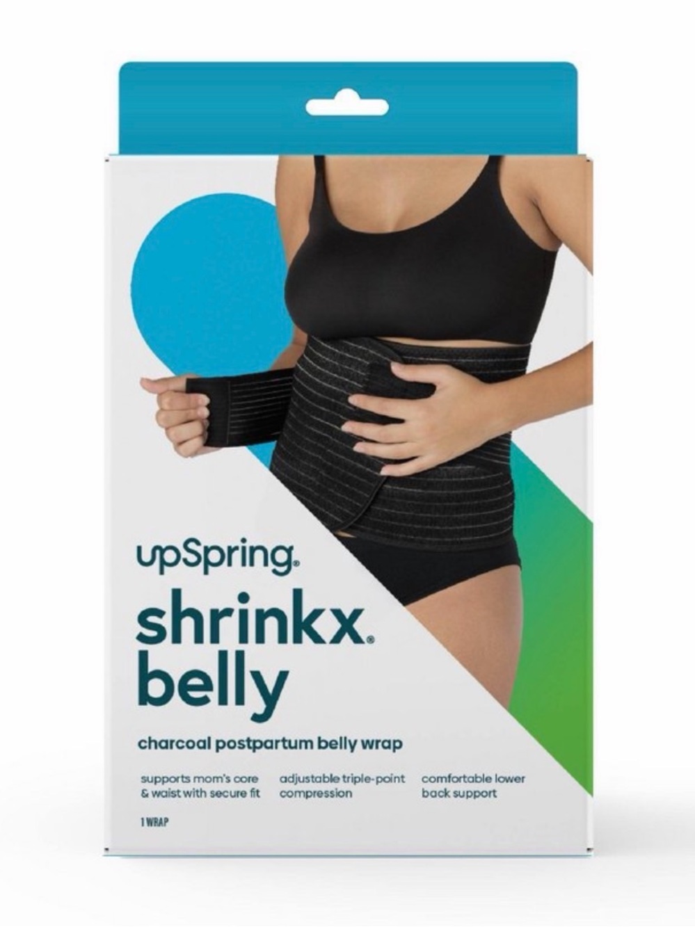 UpSpring Shrinkx Belly Charcoal Postpartum Belly Wrap
